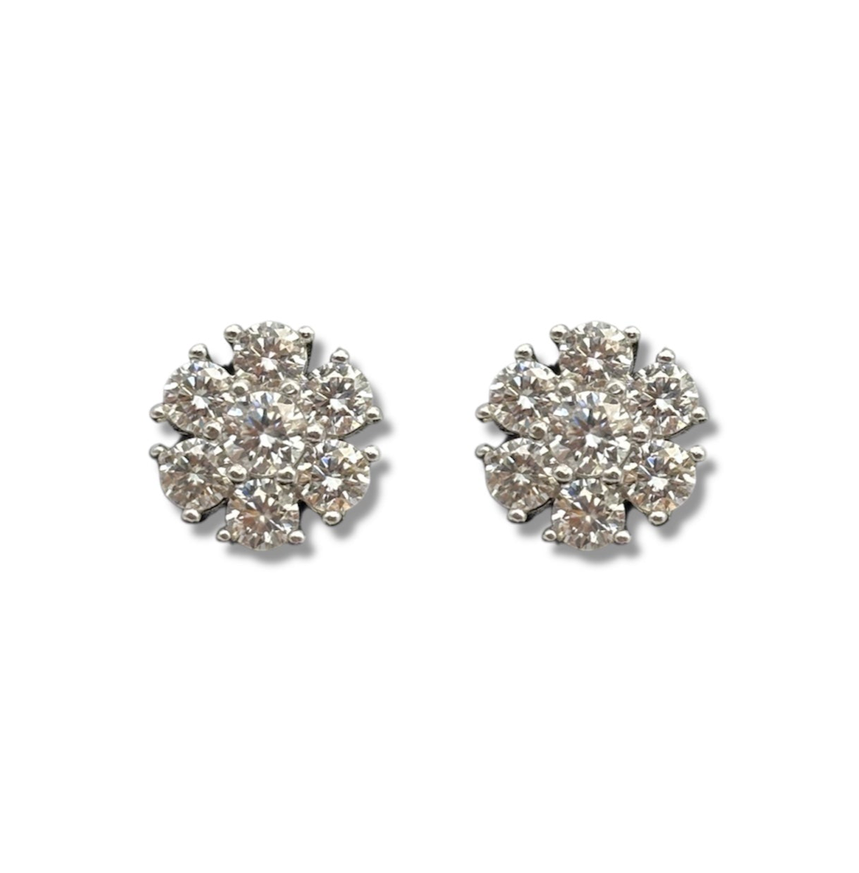 Moissanite Flower Earrings