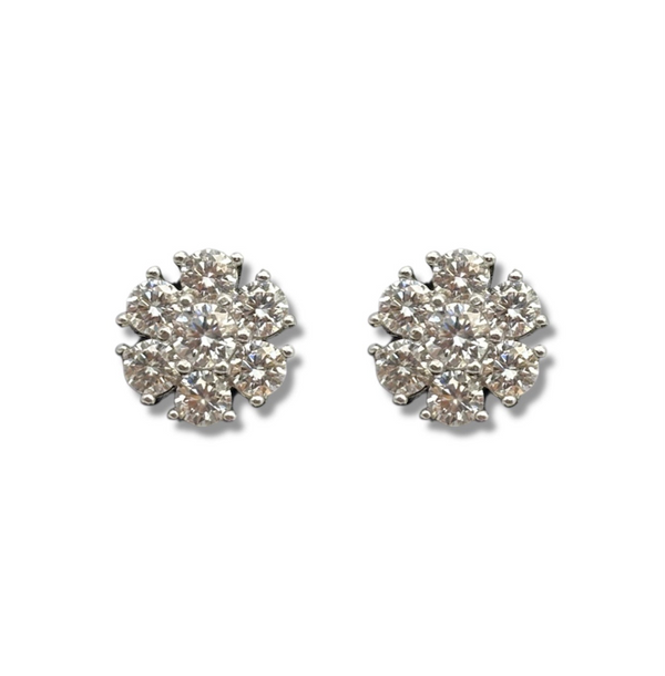 Moissanite Flower Earrings