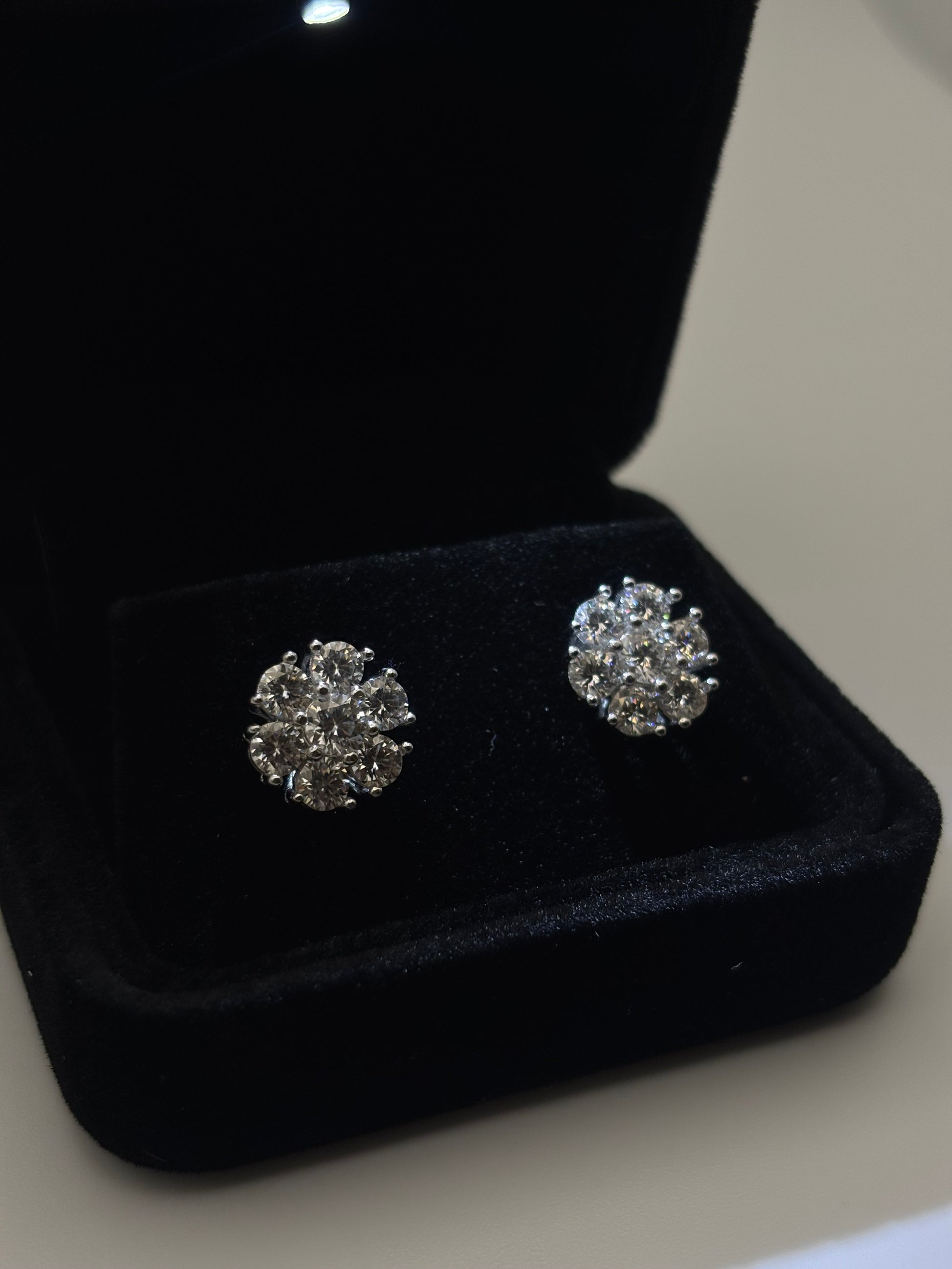 Moissanite Flower Earrings